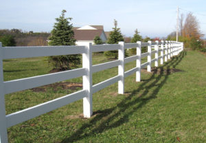 residential post and rail - 3 rail pvc fence